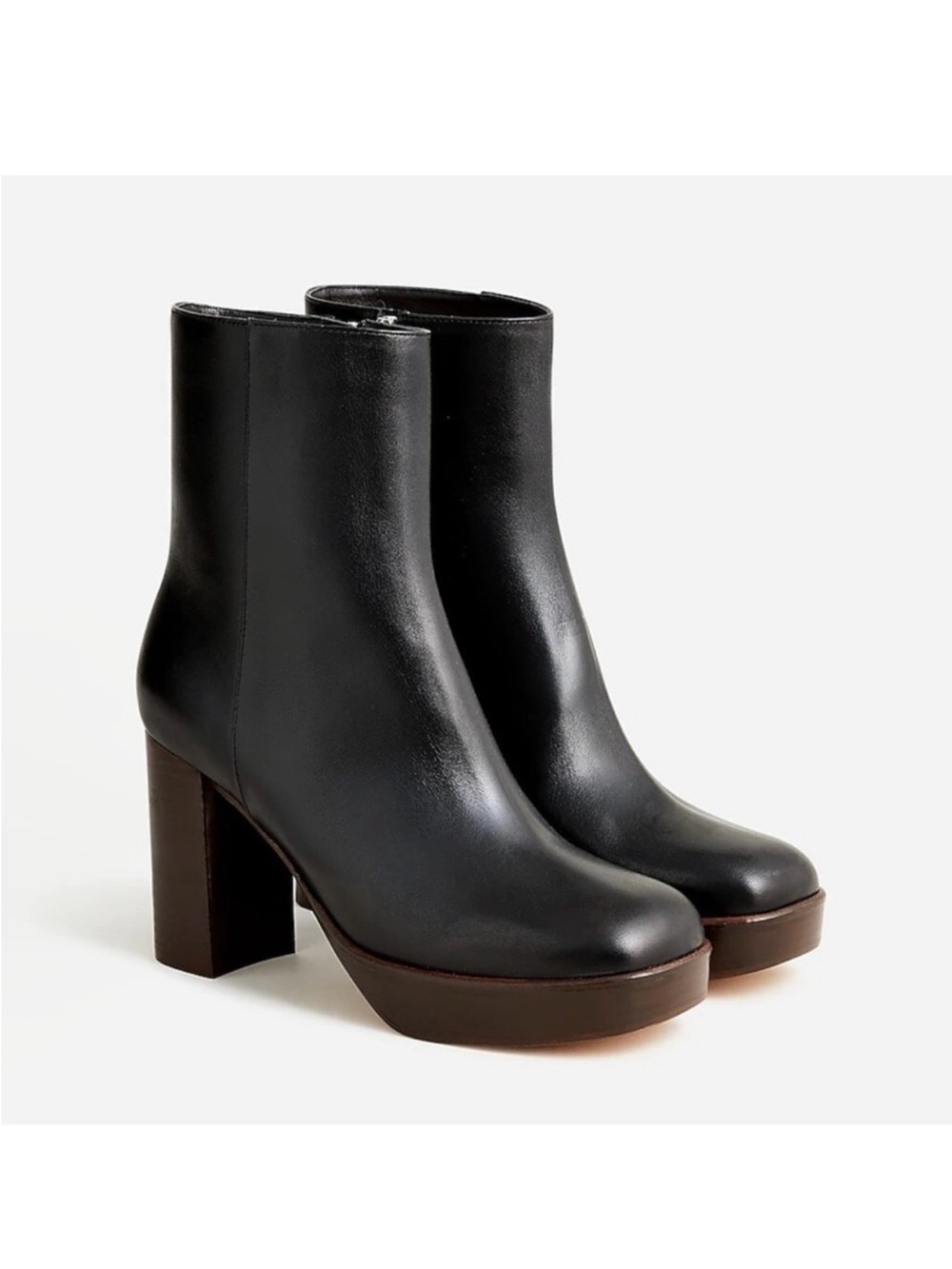 J. Crew Black Platform Block Heel Boots